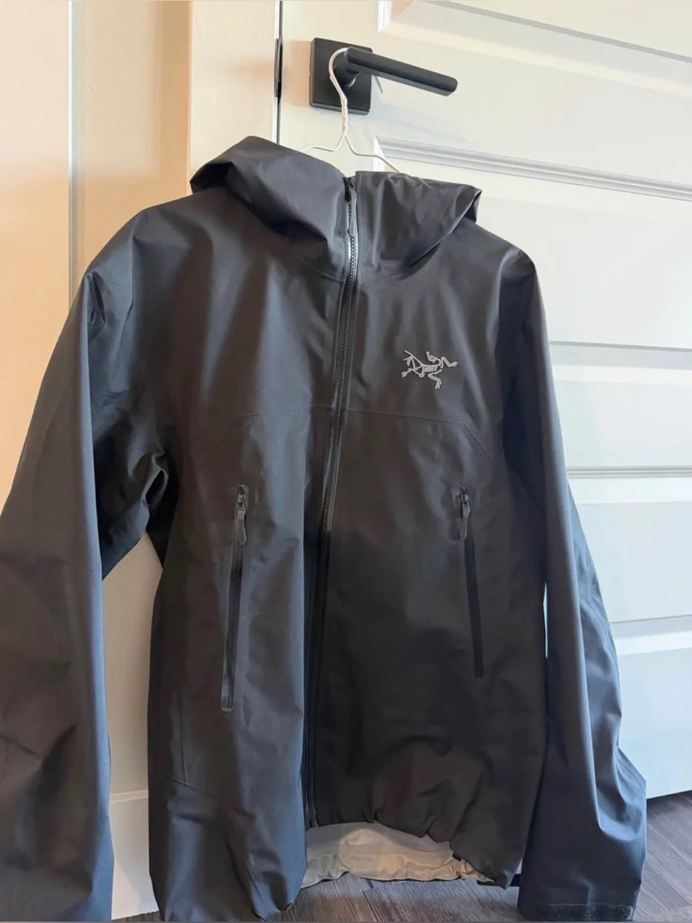 Arc'teryx Black Hooded Waterproof Jacket -New